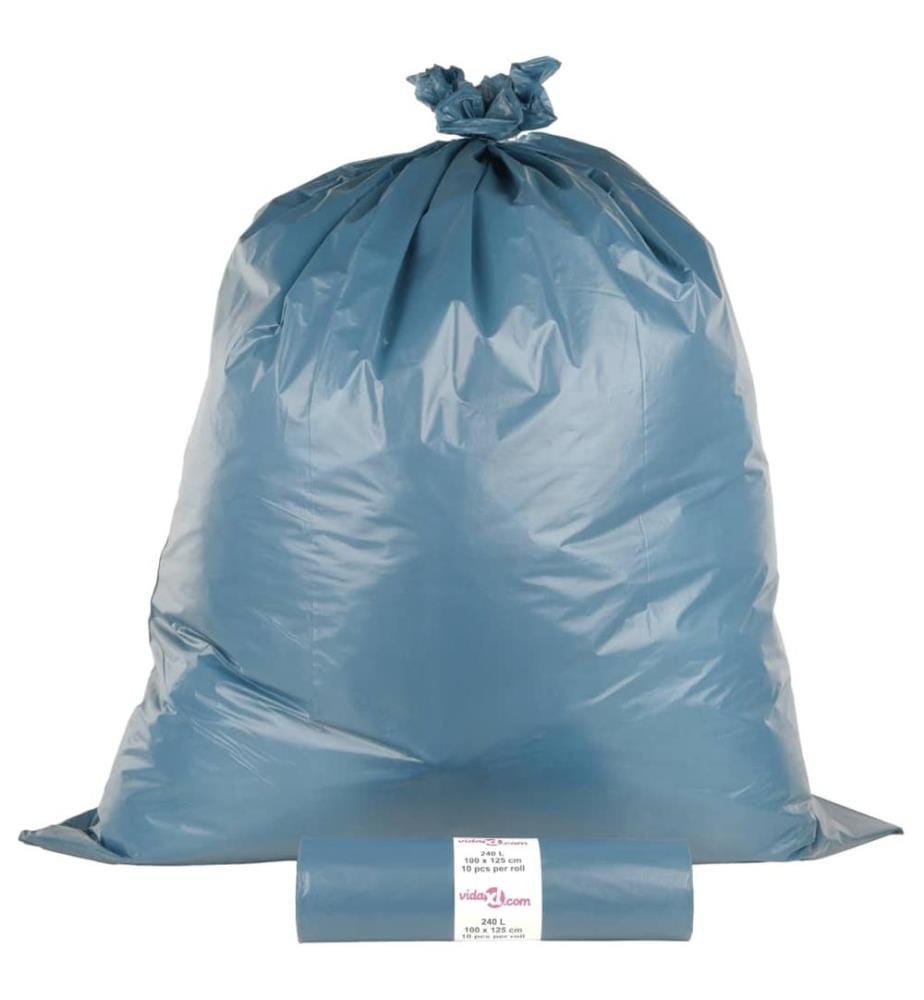 Sacs poubelles 100 pcs bleu 240 L