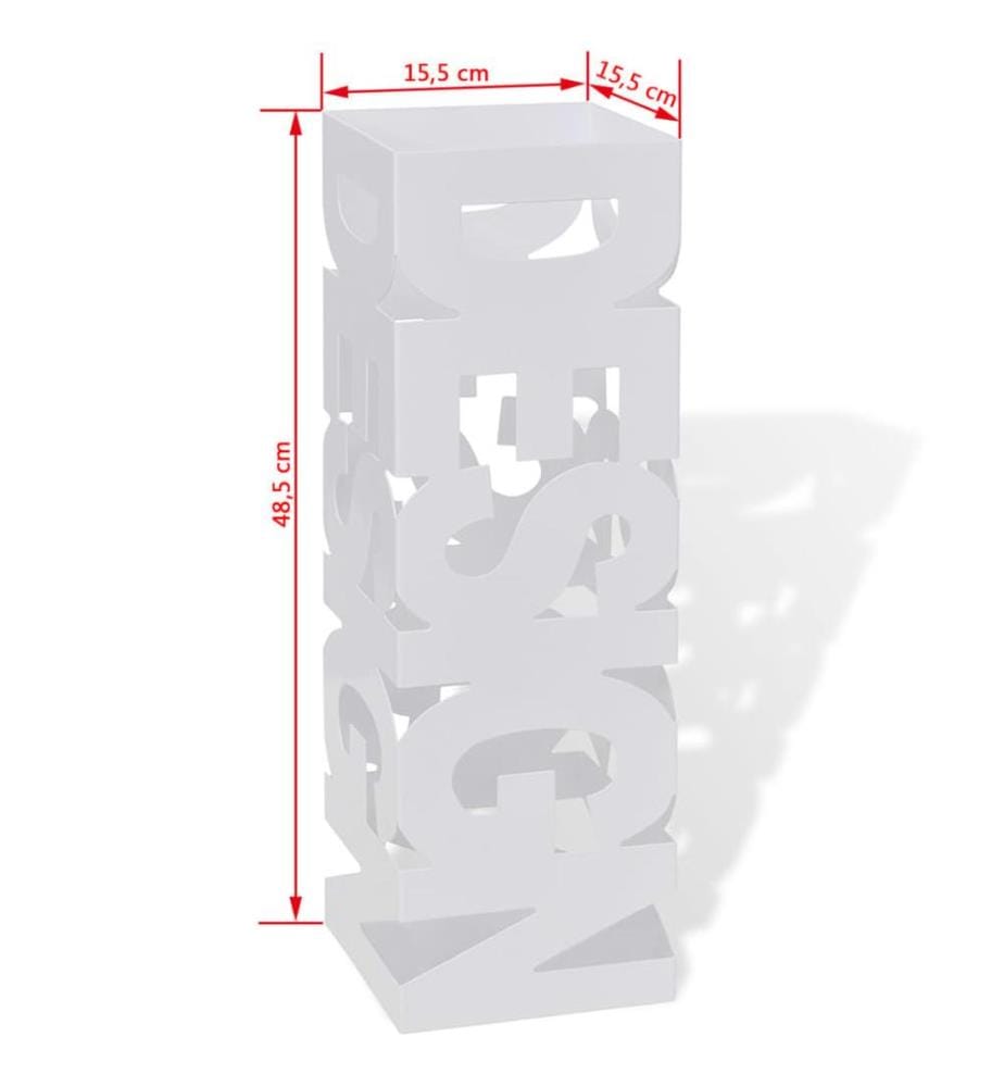 Schirmhalter Schirmständer Gehstöcke Stahl weiss quadratisch 48,5 cm
