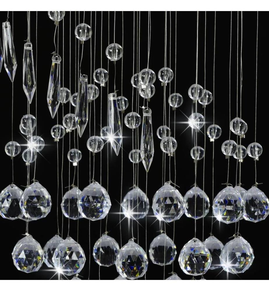 Plafonnier avec perles de cristal Argenté Spirale G9