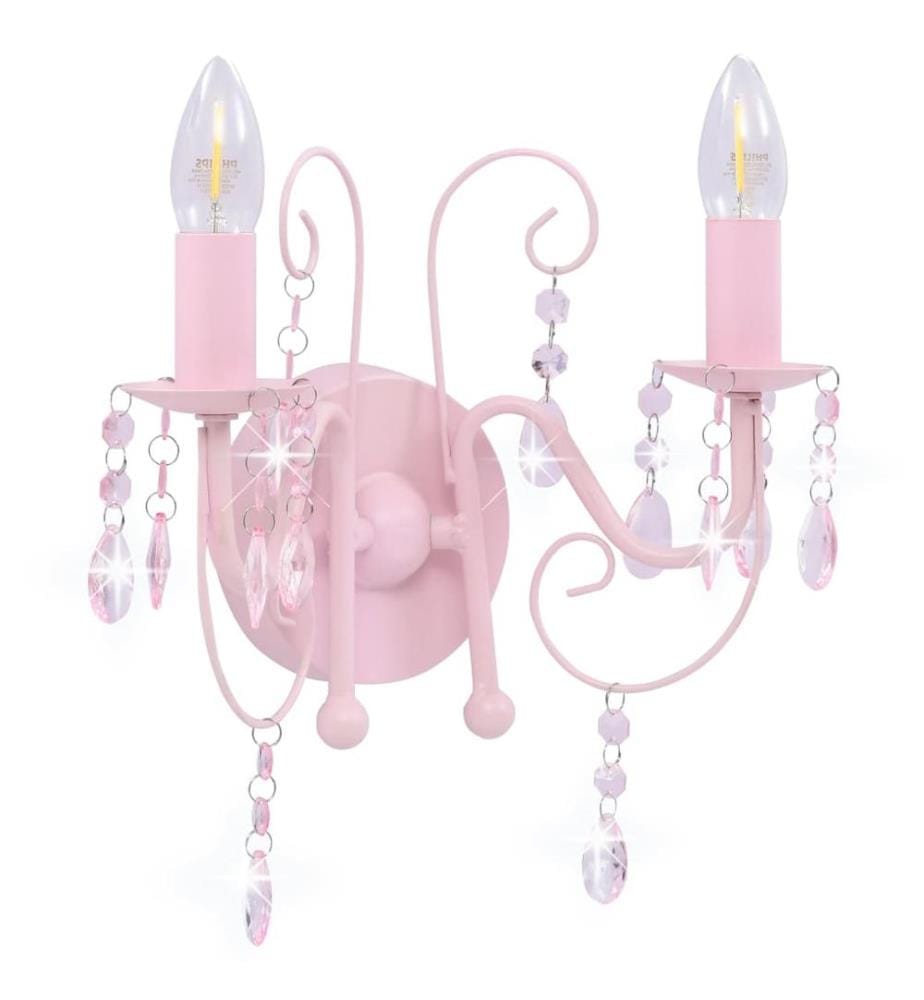 Applique murale à perles Rose 2 ampoules E14