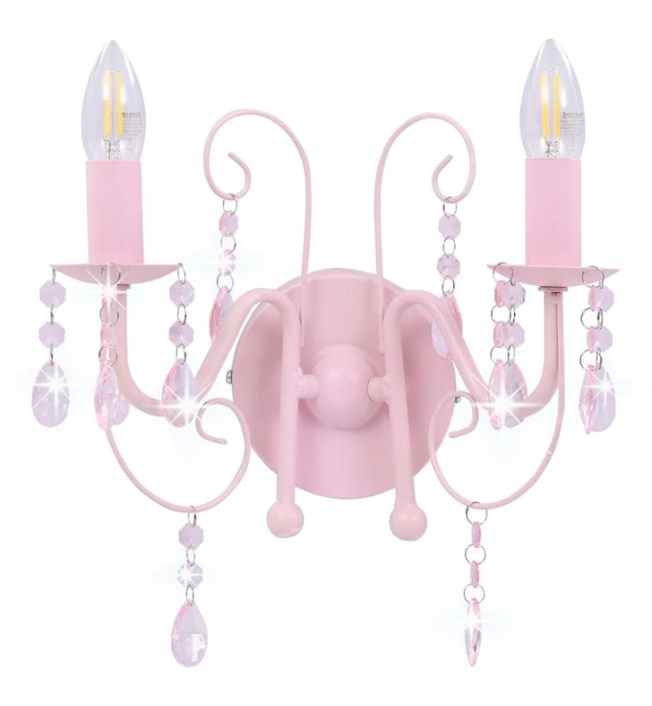 Applique murale à perles Rose 2 ampoules E14