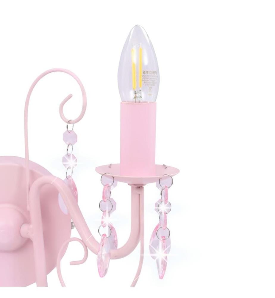 Applique murale à perles Rose 2 ampoules E14