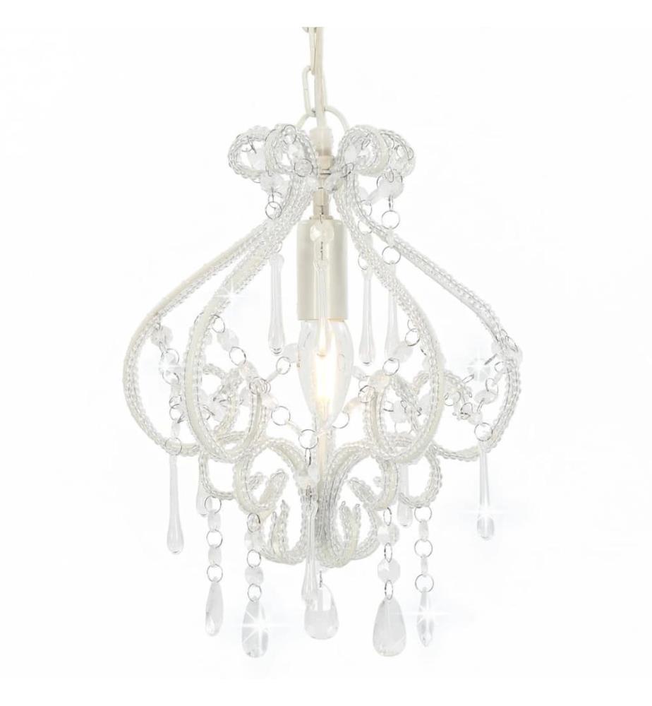 Plafonnier avec perles Blanc Rond E14