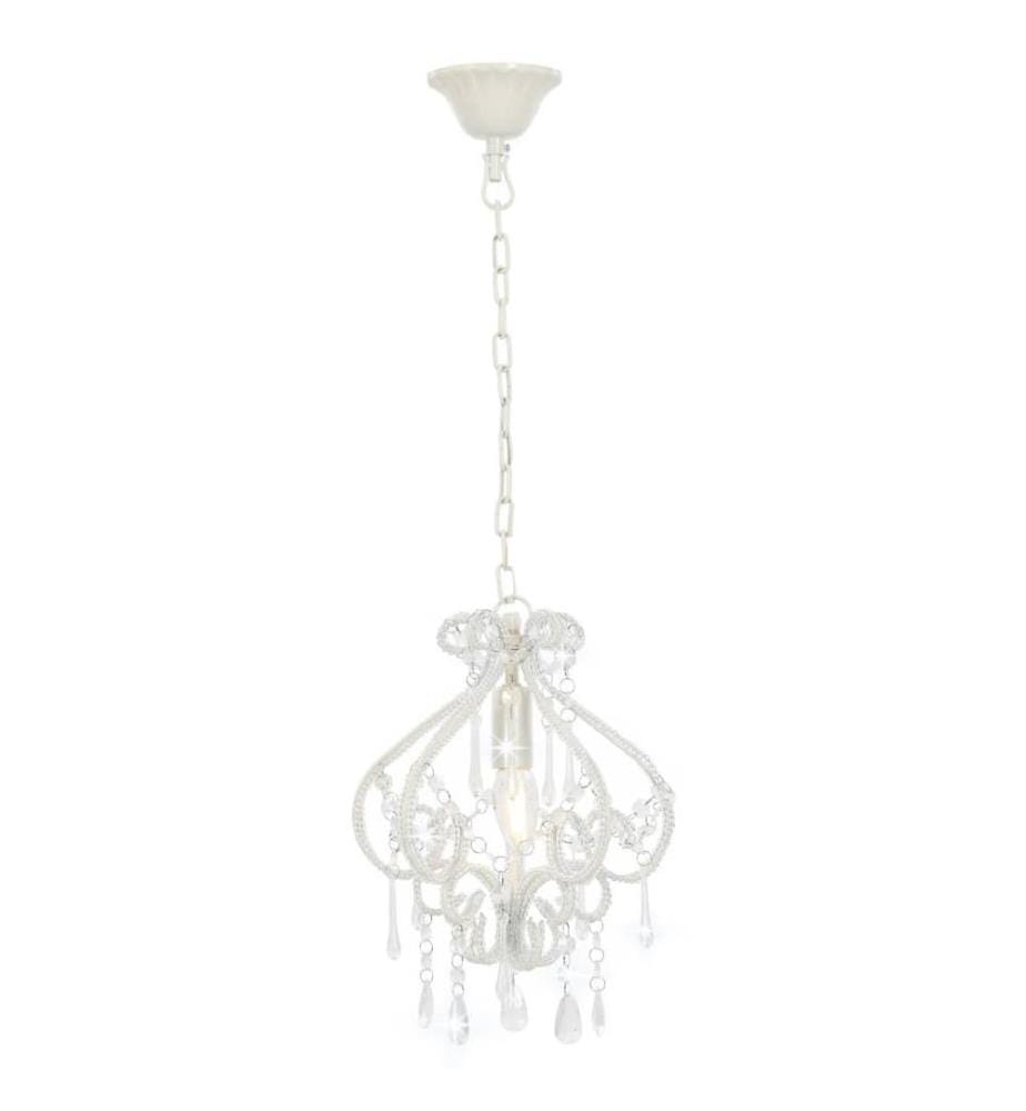Plafonnier avec perles Blanc Rond E14