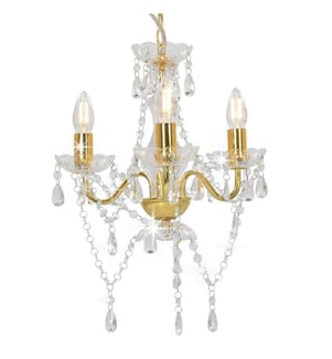 Lustre avec perles Doré Rond 3 x E14
