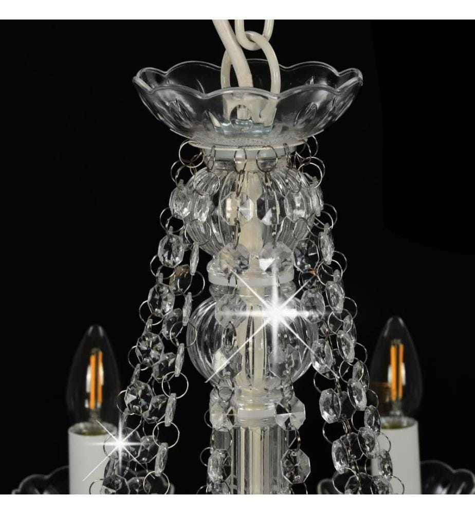 Lustre avec perles Blanc 12 ampoules E14