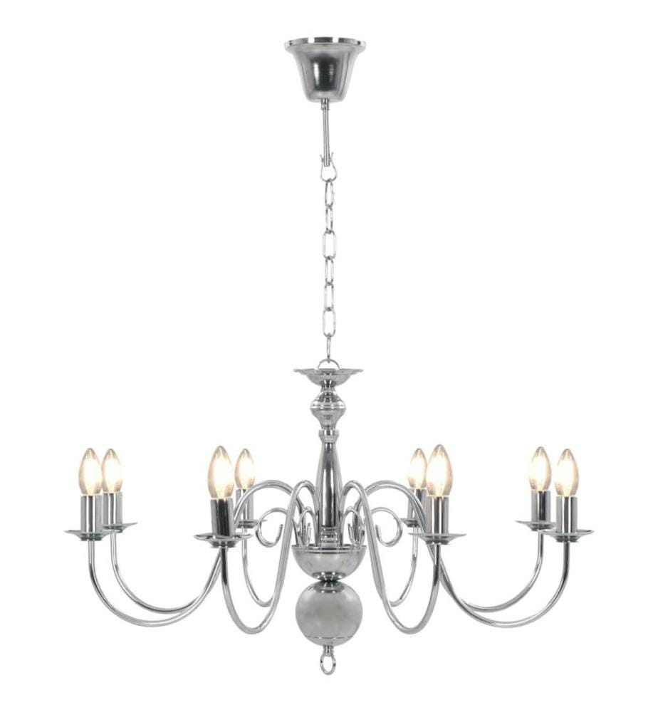 Lustre Argenté 8 ampoules E14