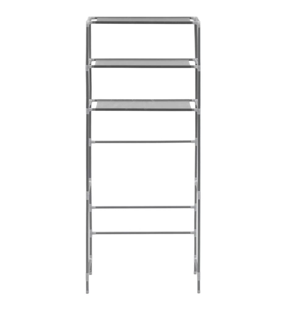 Waschmaschinenregal 3 Ablagen Silbern 69x28x169 cm