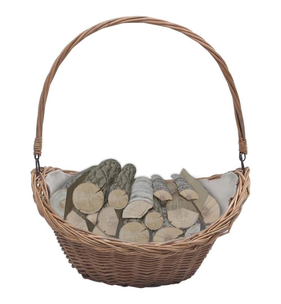 Holzkorb mit Tragegriff 57 × 46 × 52 cm Braun Weide