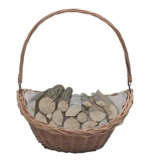 Holzkorb mit Tragegriff 57 × 46 × 52 cm Braun Weide