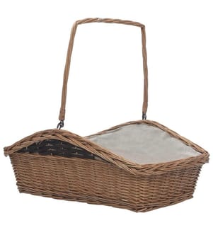 Holzkorb mit Tragegriff 61,5 × 46,5 × 58 cm Braun Weide