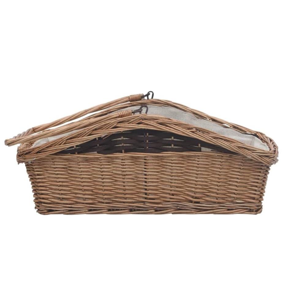 Holzkorb mit Tragegriff 61,5 × 46,5 × 58 cm Braun Weide