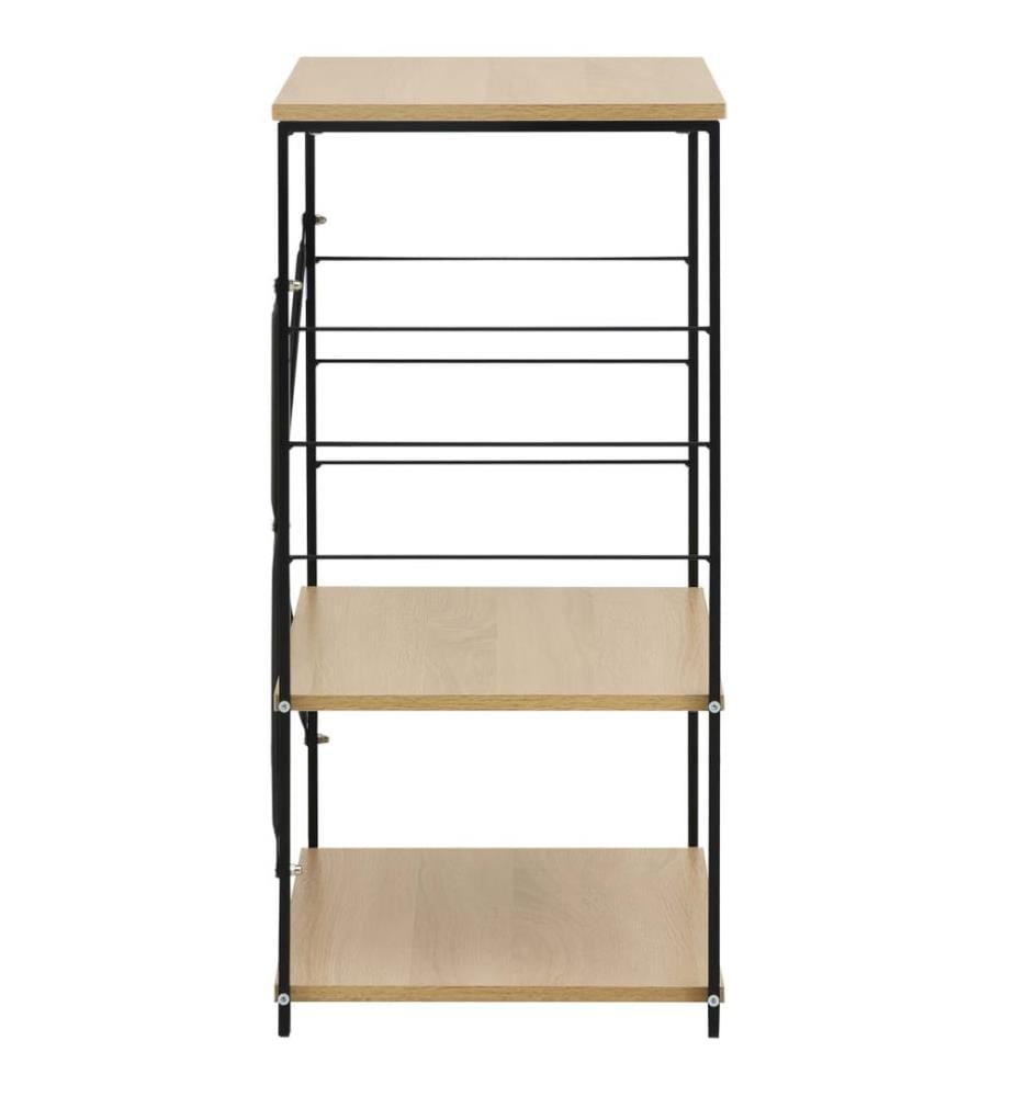 Armoire à micro-ondes noir et chêne 60x39,6x79,5 cm