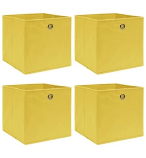 Aufbewahrungsboxen 4 Stk. Gelb 32x32x32 cm Stoff