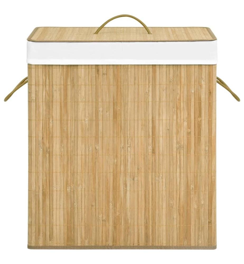 Bambus-Wäschekorb mit 2 Fächern 100 L