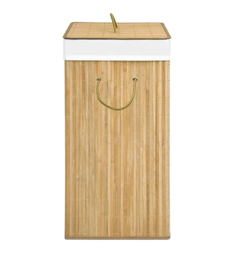 Bambus-Wäschekorb mit 2 Fächern 100 L
