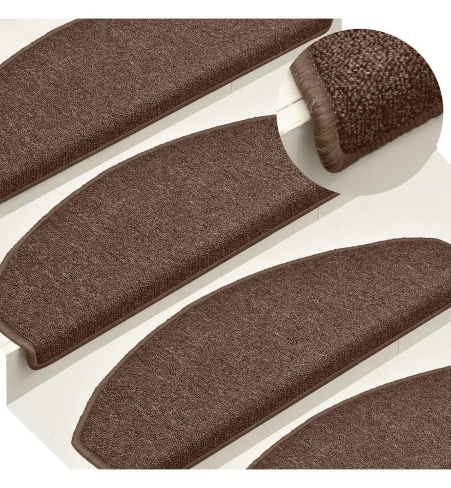 Stufenmatten 15 Stk. 65x24x4 cm Braun Halbrund Gross
