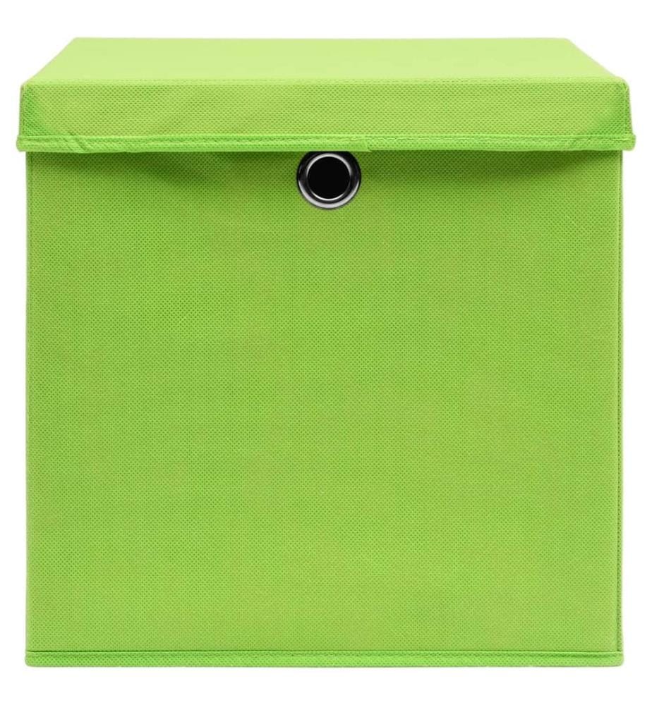 Aufbewahrungsboxen mit Deckeln 4 Stk. 28x28x28 cm Grün