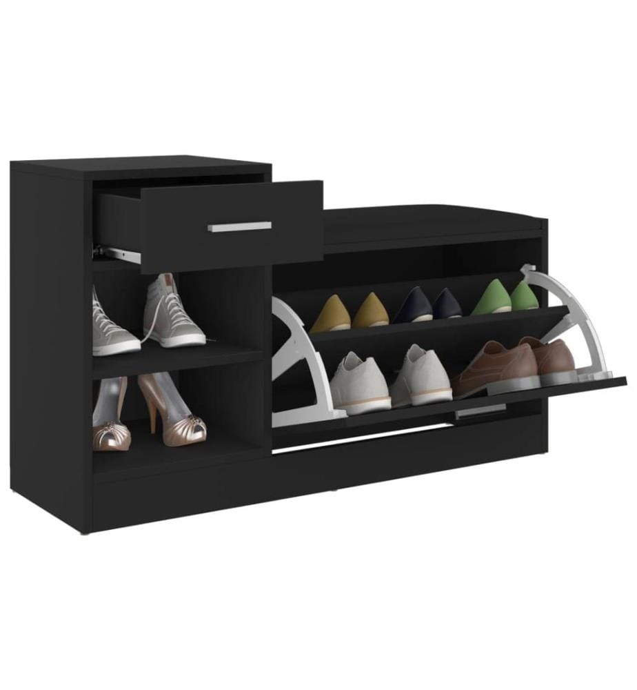 Schuhbank Schwarz 94,5x31x57 cm Holzwerkstoff