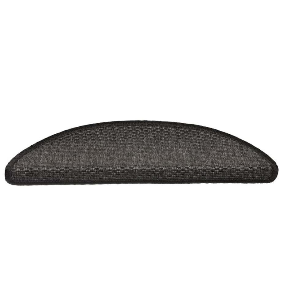 Treppenmatten Selbstklebend Sisal 15 Stk. 56x17x3 cm Anthrazit