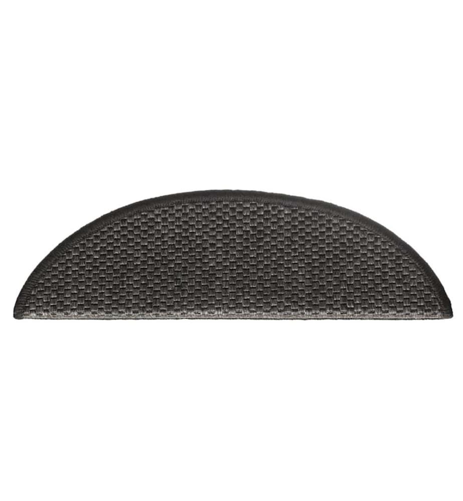 Treppenmatten Selbstklebend Sisal 15 Stk. 56x17x3 cm Anthrazit
