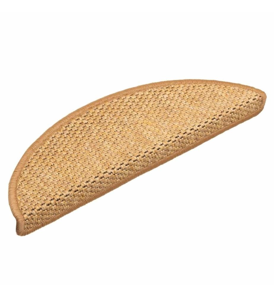 Tapis d'escalier autocollants aspect sisal 15 pcs 56x17x3 cm