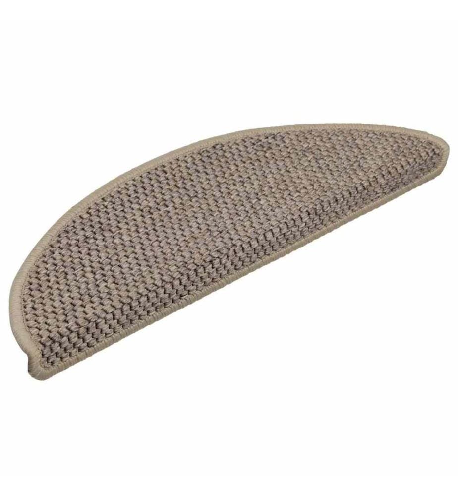 Treppenmatten Selbstklebend Sisal 15 Stk. 56x17x3cm Dunkelbeige