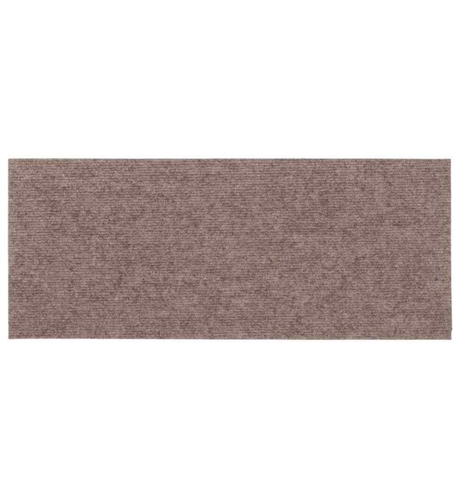 Tapis d'escalier autocollants 15 pièces 60 x 25 cm Marron clair Rectangulaire