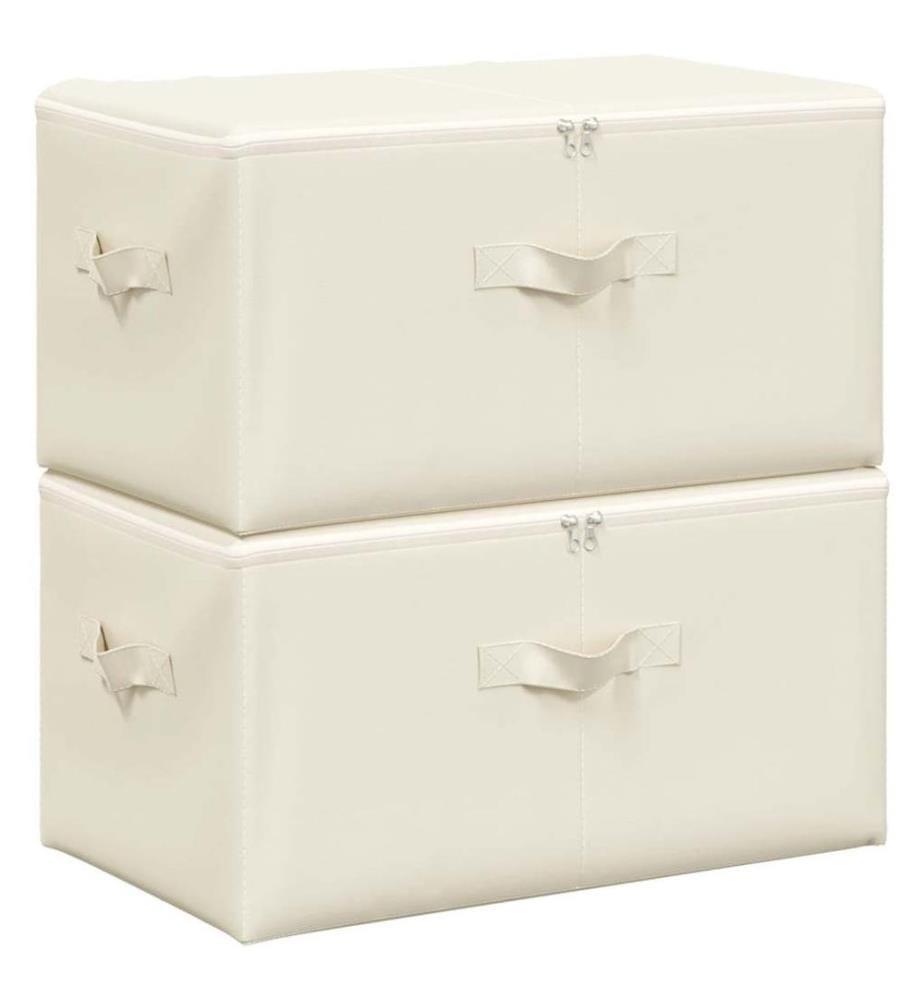 Aufbewahrungsboxen 2 Stk. Stoff 43x34x23 cm Creme