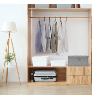 Aufbewahrungsbox Stoff 50x30x25 cm Grau