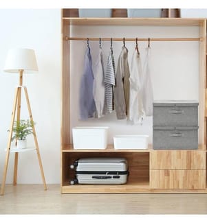 Aufbewahrungsboxen 2 Stk. Stoff 50x30x25 cm Grau