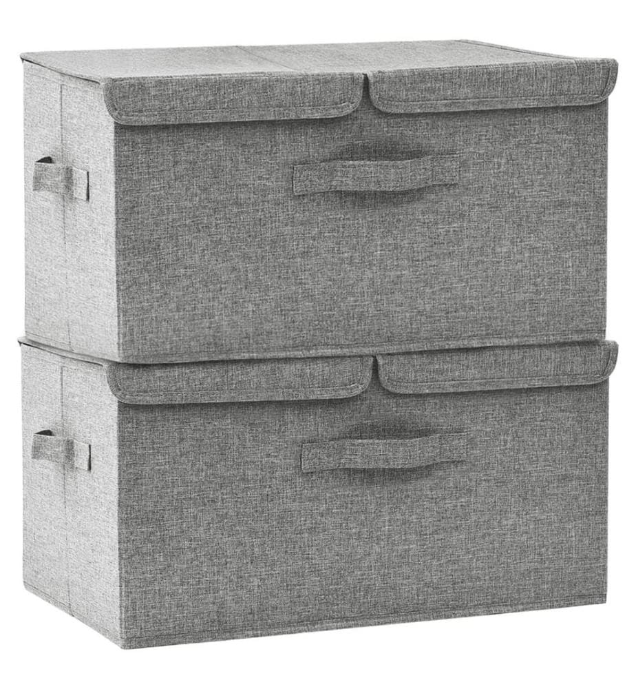 Boîtes de rangement 2 pcs Tissu 50x30x25 cm Gris