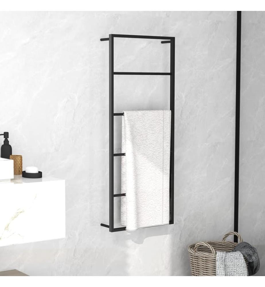 Handtuchständer Schwarz 45x10x115 cm Stahl