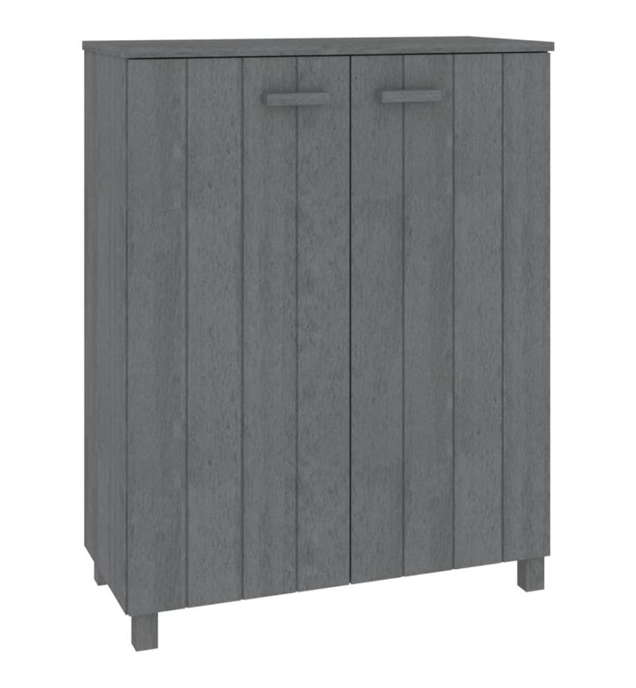Schuhschrank HAMAR Dunkelgrau 85x40x108 cm Massivholz Kiefer