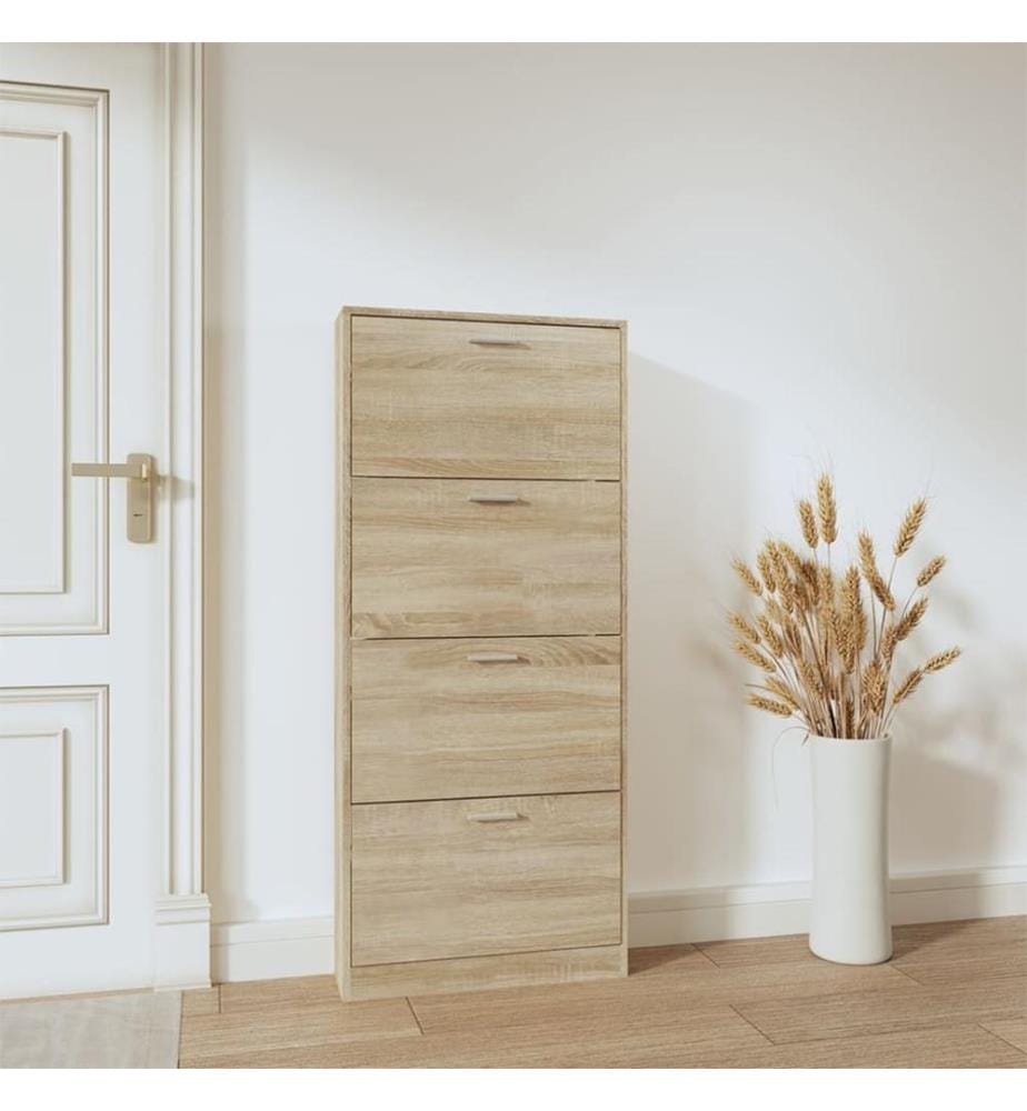Schuhschrank Eichen-Optik 59x17x150 cm Holzwerkstoff