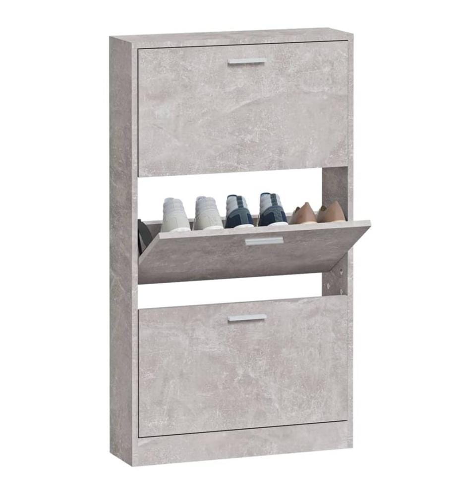 Schuhschrank Betongrau 59x17x108 cm Holzwerkstoff