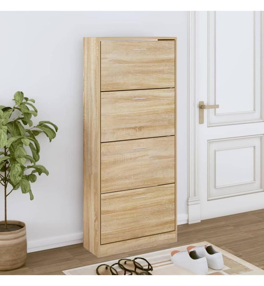 Schuhschrank Sonoma-Eiche 63x24x147 cm Holzwerkstoff