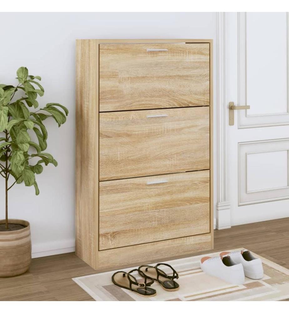 Schuhschrank Sonoma-Eiche 63x24x103 cm Holzwerkstoff
