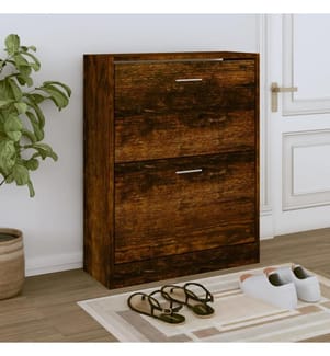 Schuhschrank Räuchereiche 63x24x81 cm Holzwerkstoff