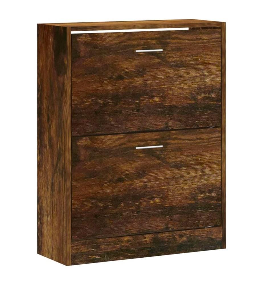 Schuhschrank Räuchereiche 63x24x81 cm Holzwerkstoff