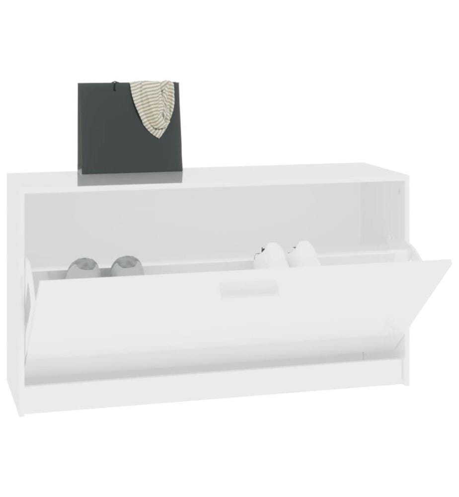 Schuhbank Hochglanz-Weiss 80 x 24 x 45 cm Holzwerkstoff