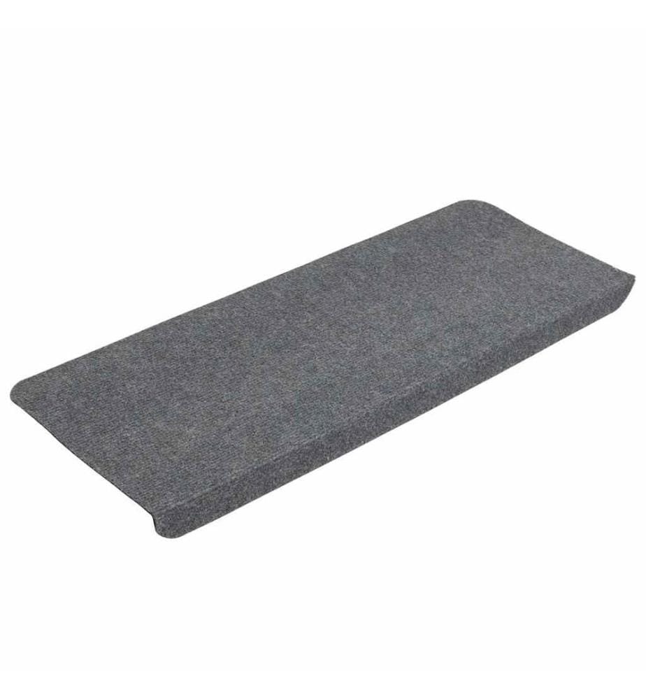 Tapis d'escalier autocollants 15 pcs 65x24,5x3,5 cm Gris
