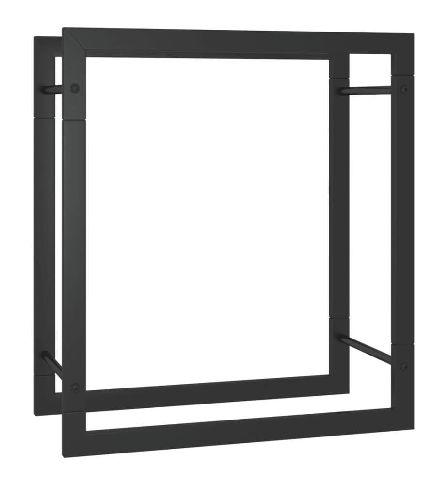 Brennholzregal Mattschwarz 50x28x56 cm Stahl