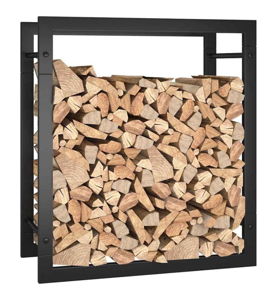 Brennholzregal Mattschwarz 50x28x56 cm Stahl