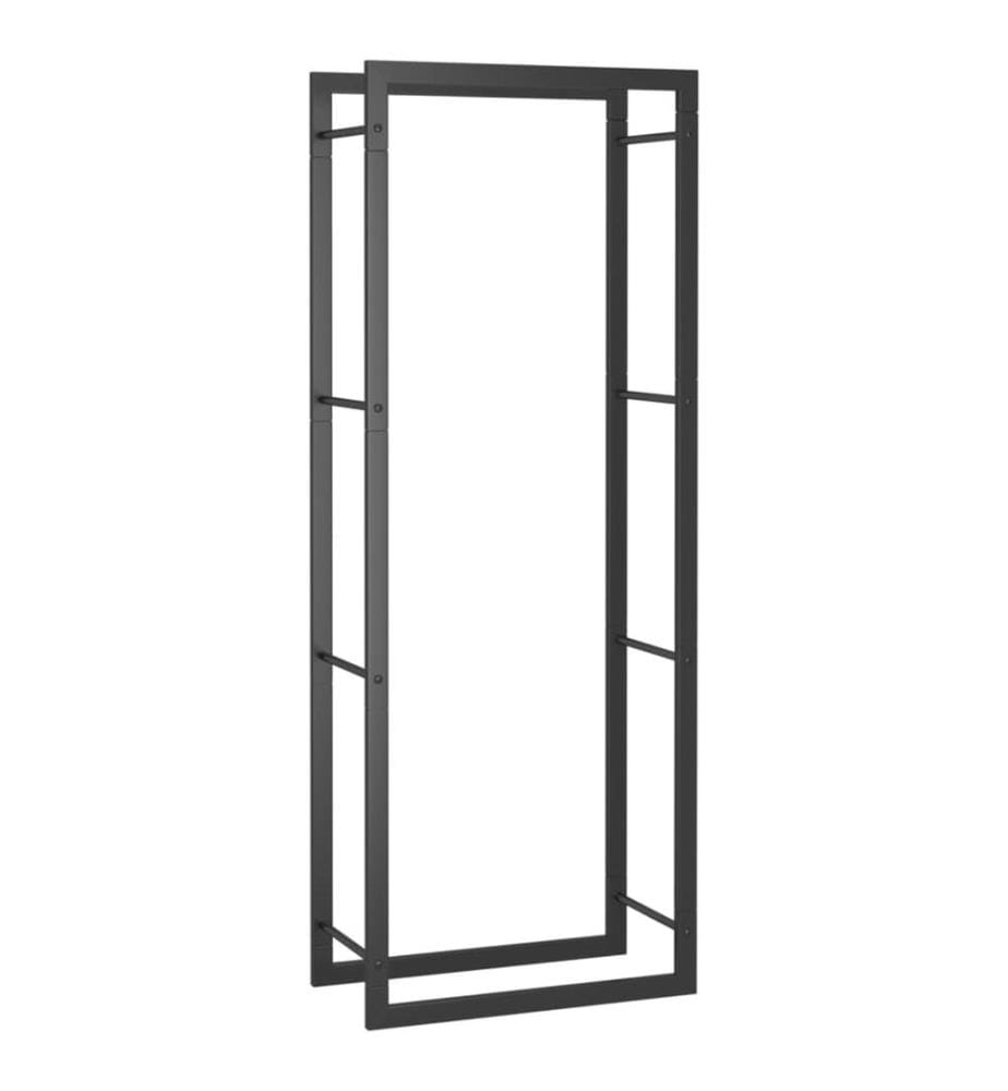 Brennholzregal Mattschwarz 50x28x132 cm Stahl