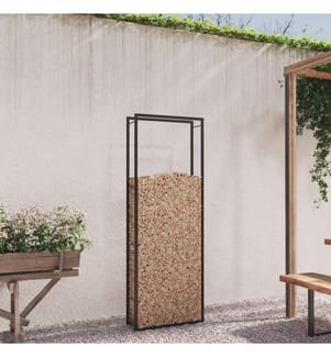 Brennholzregal Mattschwarz 80 x 28 x 222 cm Stahl