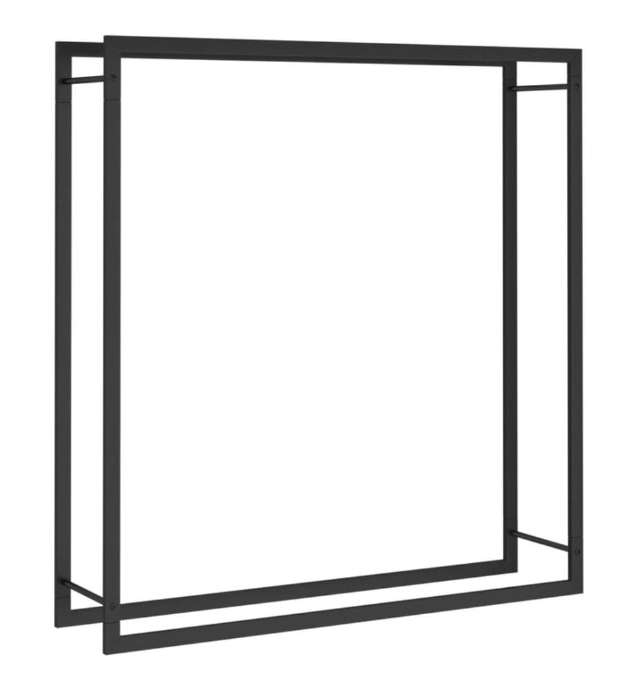 Brennholzregal Mattschwarz 110x28x116 cm Stahl
