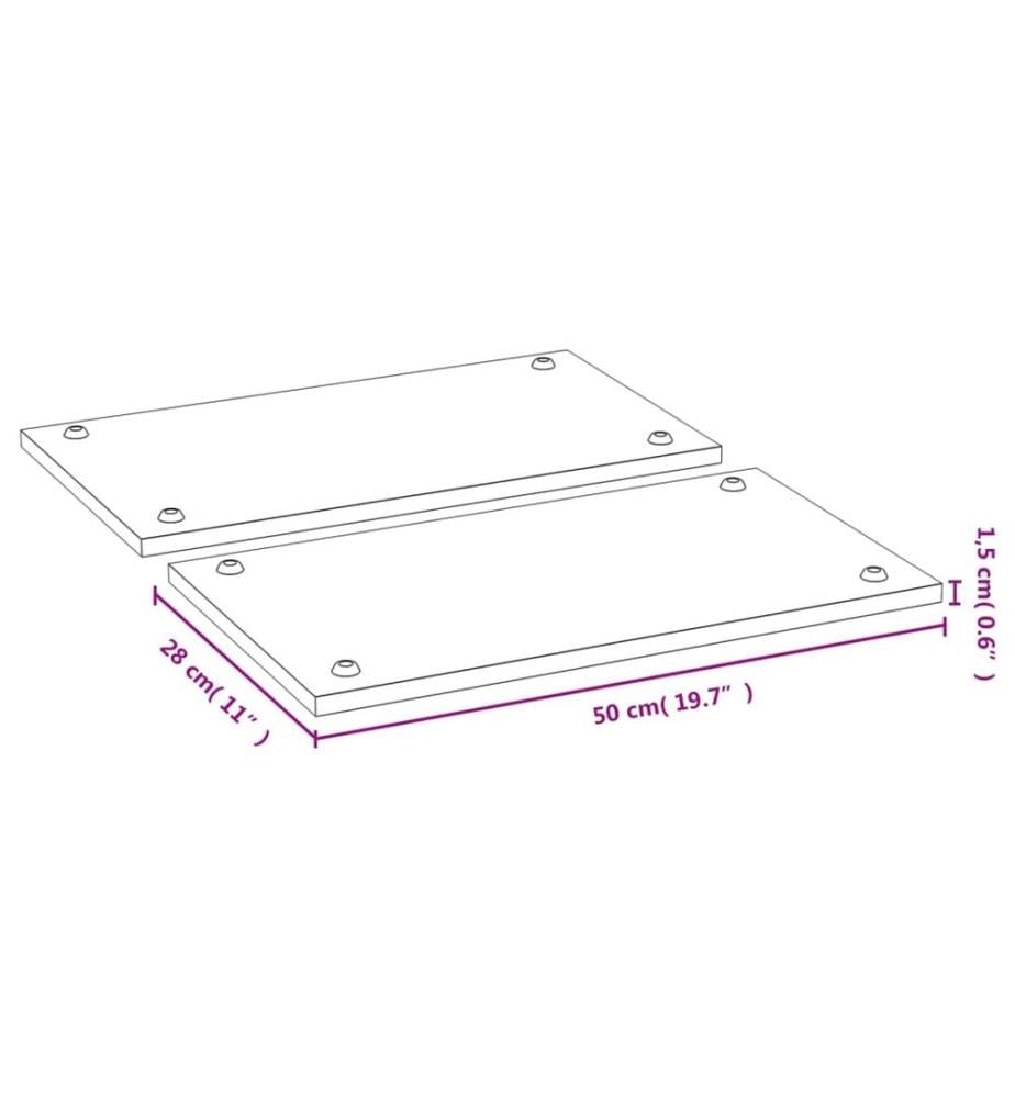 Herdabdeckplatten 2 Stk. 50x28x1,5 cm Bambus