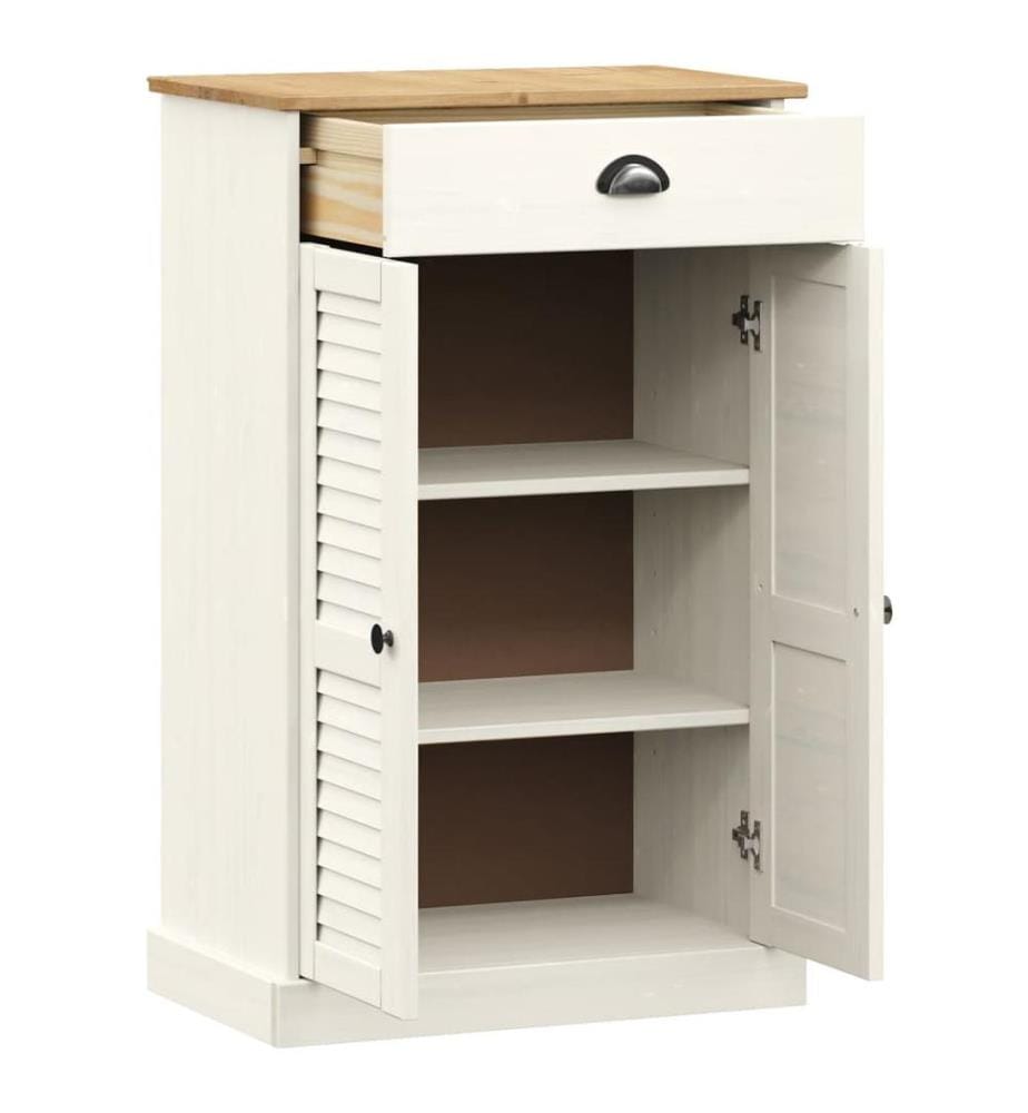 Schuhschrank VIGO Weiss 60x35x96 cm Massivholz Kiefer