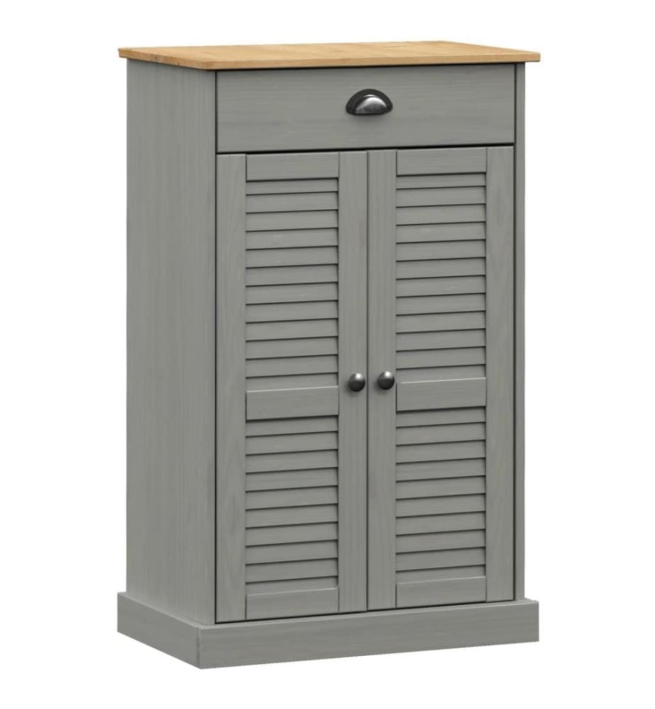Schuhschrank VIGO Grau 60x35x96 cm Massivholz Kiefer